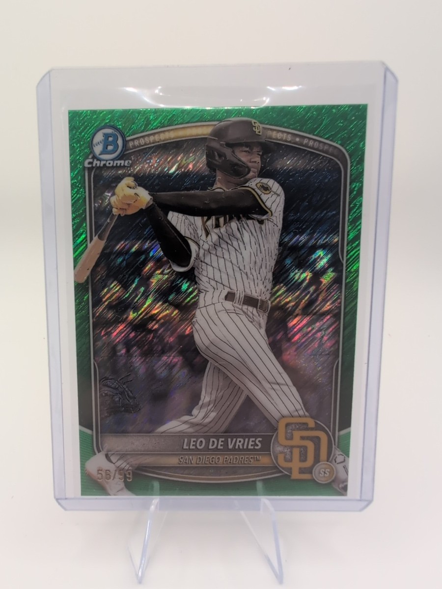 Leo De Vries 1st Bowman Chrome Green Refractor/99 Athletics Top