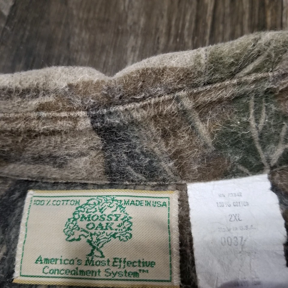 Camisa De Colección Roble Mossy Años 80/90 Gamuza Abotonada Manga Larga Talla 2XL Foto 2 de 4