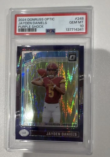 2024 Panini Donruss Optic - Rated Rookie Jayden Daniels #248 Purple Shock Prizm