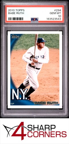2010 TOPPS #294 BABE RUTH YANKEES HOF PSA 10
