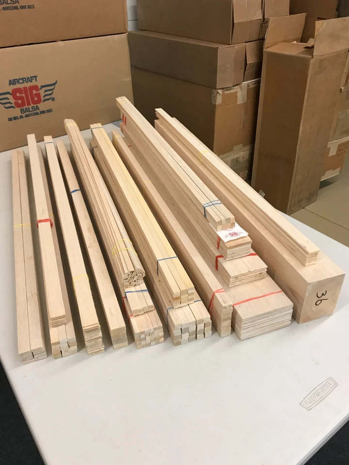 Lote de Madeira Balsa de Qualidade ~ Variedade para Modelo de Avião Construção/Artesanato ~ LOTE "L" BOM! - Imagem 2 de 4