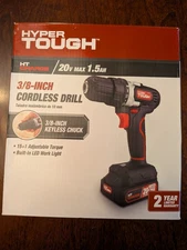Hyper Tough AQ76018G 20V MAX 1.5Ah 3/8" Cordless Drill with Charger and Battery