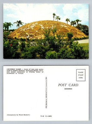 Tampa, FL-Florida, Busch Gardens Geodesic Dome For Exotic Birds Vintage Postcard