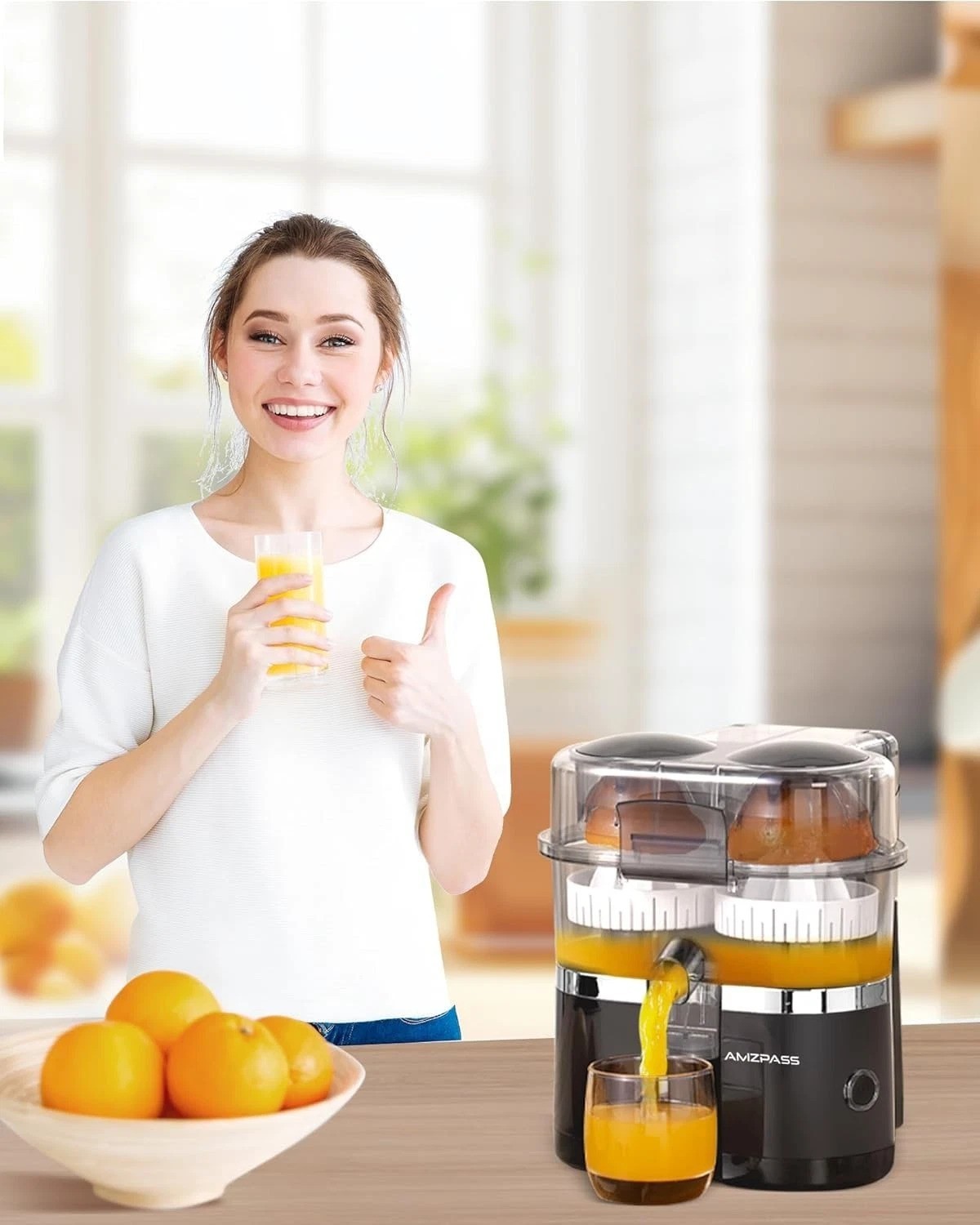 Electric Citrus Juicer, Dual-Head Lemon Squeezer