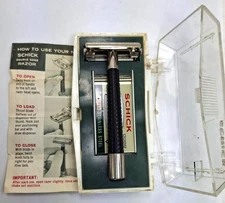 Vintage Eversharp Schick Eagle Double Edge TTO Safety Razor w/plastic case