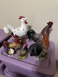 Ceramic Chicken Figurines Collectible Decorative Farm Animals