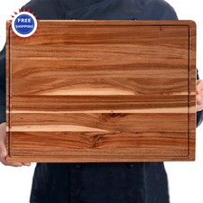 Acacia Wood Cutting Board 24 L x 18 W Large Butcher Block Chopping Extra Kitchen