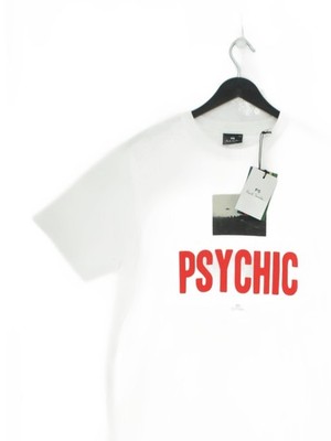 Paul Smith Herren T-Shirt XXL Weiß Grafik 100% Baumwolle Basic Neu Mit Etikett