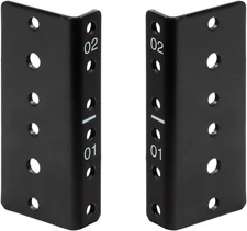 NavePoint 2U Vertical Rack Rail Pair DIY Kit with Hardware, Black 2U, 