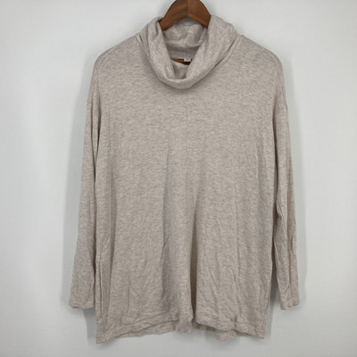 Purejill J. Jill Womens Cowl Neck Tunic Top Size M Petite Gray Pockets Very Soft