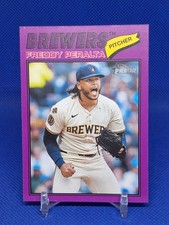 Freddy Peralta 2026 Topps Heritage Light Purple Border SP #291 Brewers