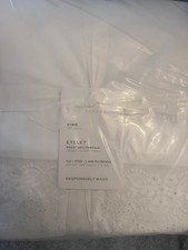 Pottery Barn King Percale Eyelet Sheet Set White Responsibly Made