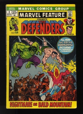 Marvel Feature #2 VF+ 8.5 2nd Appearance Defenders! Marvel 1972
