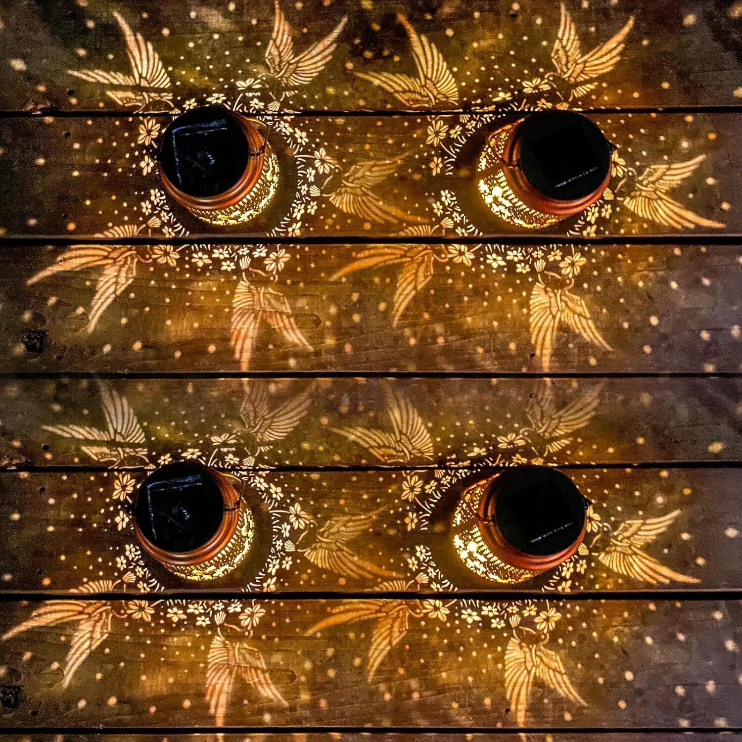 Solar Lantern Hanging Light LED Hummingbird Outdoor Garden Lamp Waterproof Decor