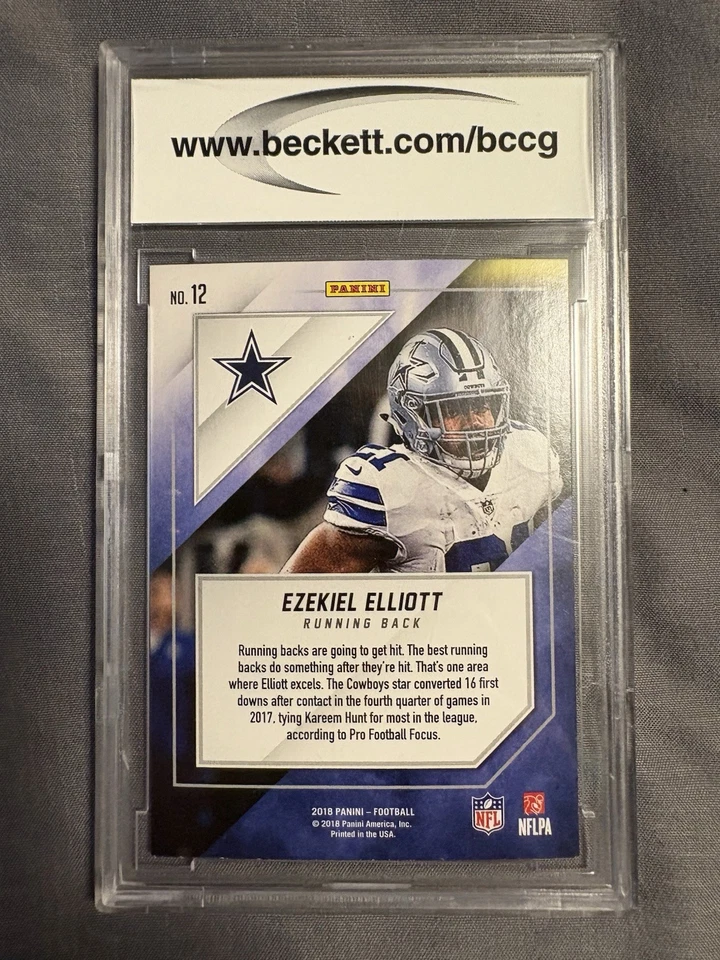 2018 Panini MJH Exclusive Ezekiel Elliott #12 BCCG 10 - Image 2 of 2