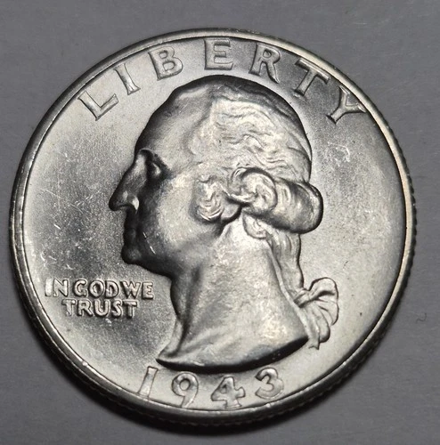 1943S Washington Silver Quarter. Choice Uncirculated.
