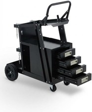 GRAVEE Heavy Duty Steel Welding Cart with 4 Drawers for MIG TIG Plasma Cutter