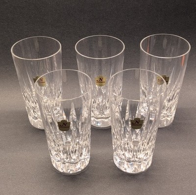 Nachtmann Cut Crystal Clear Highball Glasses 5-Piece Set 5 1/2'' Original Label