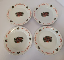 Southington by Baum Basket of Cheer Dinner Plates 10-5/8" Set of 4 Made Poland