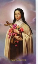 ST. THERESE- ROSE PRAYER - Laminated Holy Cards. QUANTITY 25 CARDS