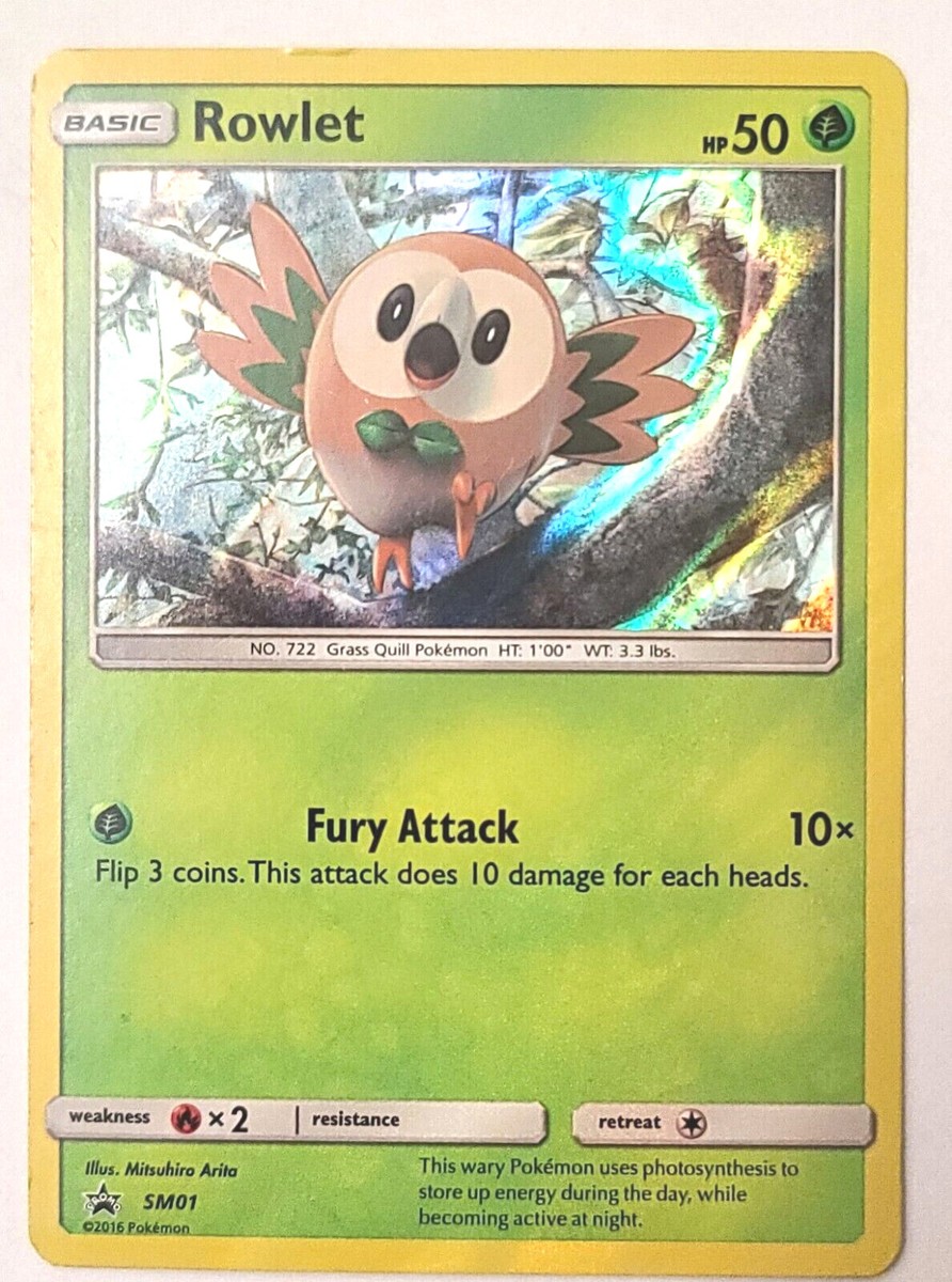 Pokmon ROWLET 2016 Promo 25th Anniversary Card SM01 Holo McDonalds Pokmon ROWLET 2016 Promo 25th Anniversary Card SM01 Holo McDonalds