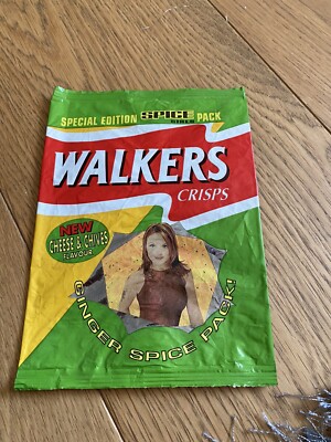 RARE! Spice Girls Walkers Crisps Bag Ginger Spice (Geri) Cheese & Chive 27g