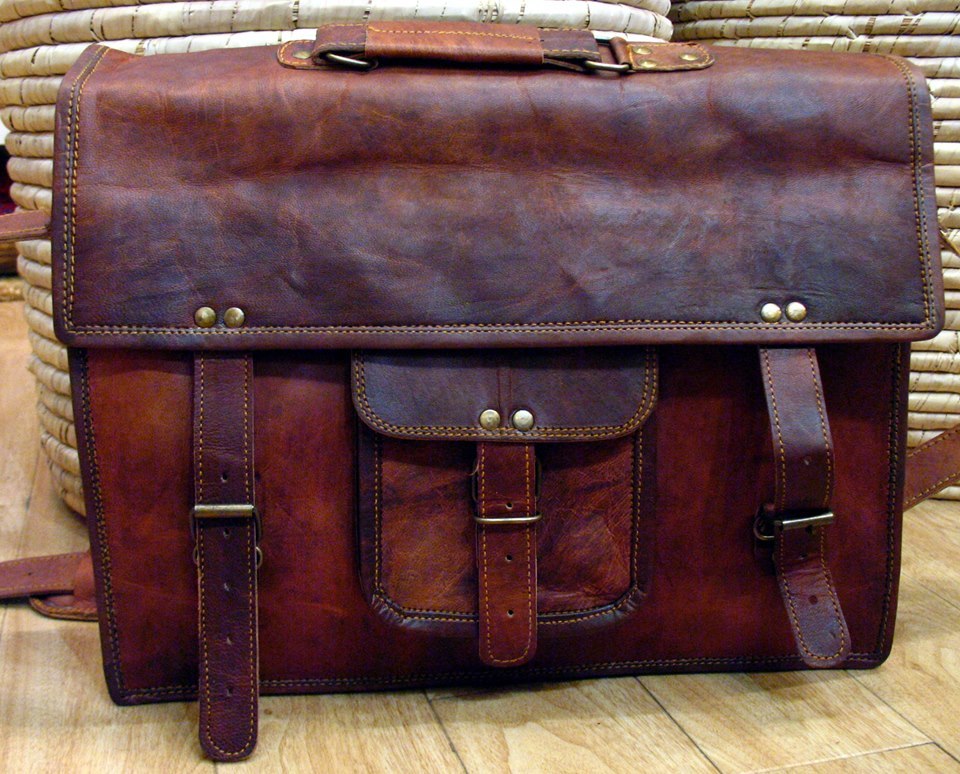 S A XL Vintage Cuero Bandolera Hombro Trabajo Bolso Maletín Portátil