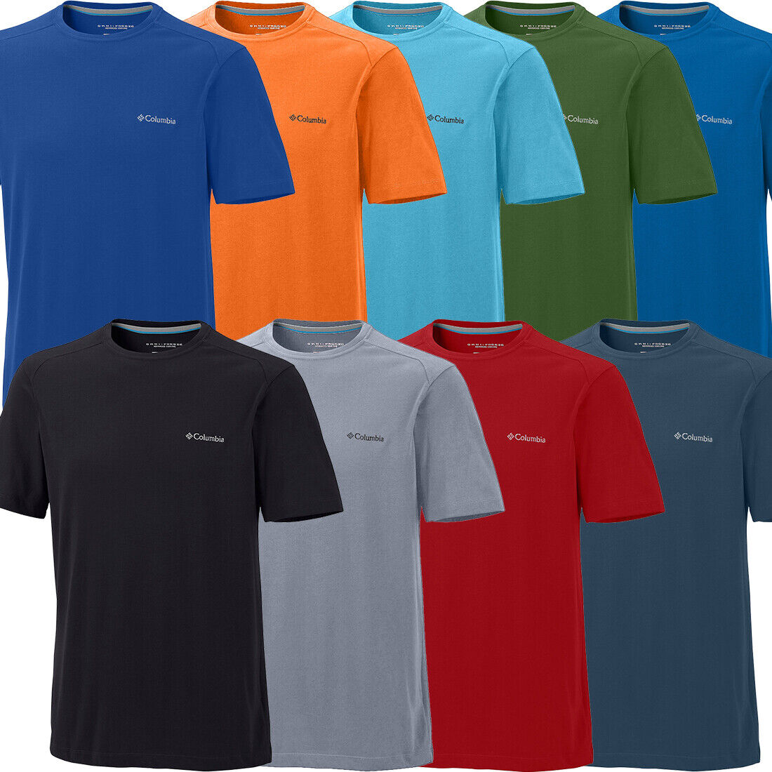 New Mens Columbia Sweat Threat Omni-Freeze Omni-Wick Crew Neck T-Shirt  Top Tee