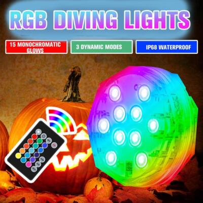 Underwater Swimming Pool Lights 10LED Submersible Magnetic Pond Fountain HOT