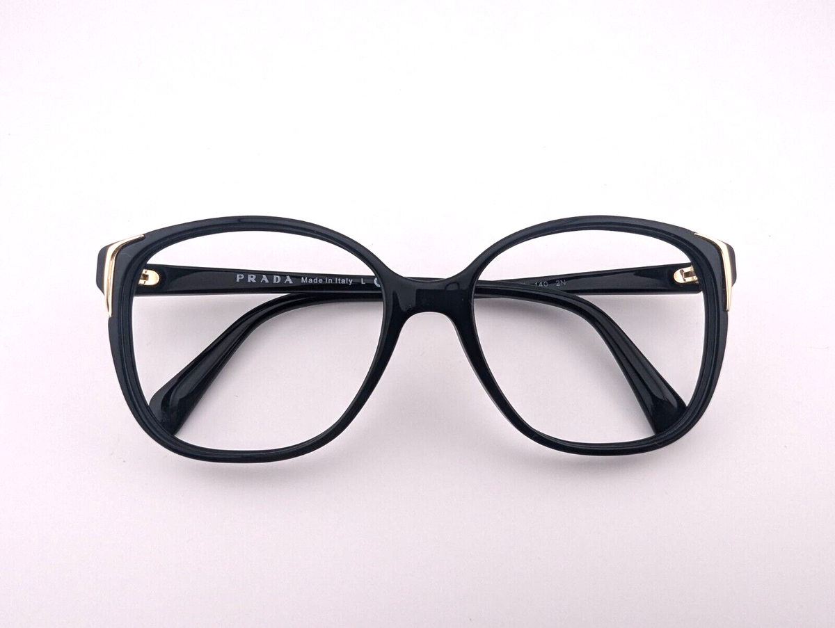 PRADA SPR 010-A サングラス 55-17-140 メンズレディース Prada Eyeglasses Frames Only, SPR010, 55-17-140, 1AB-3M1, Black