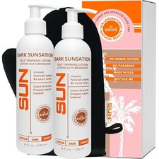 Self Tanner Dark Sunsation Self Tanning Lotion 8 oz 2 Pack Mitt