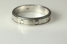 925 Sterling Silver Size 9 Band Etched with Squares Circles 3 Grams RIN5854