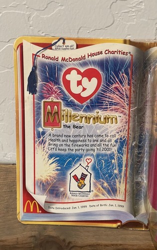 NEW RETIRED McDonald’s TY Millenium The Bear Beanie Baby Retired DOB Jan 1, 1999 - Picture 3 of 5