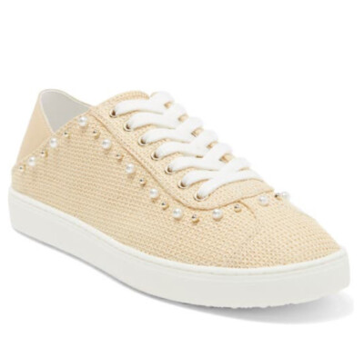 Stuart Weitzman Natural Embellished Platform Sneakers Sz 7 US / 37.5 EU $395