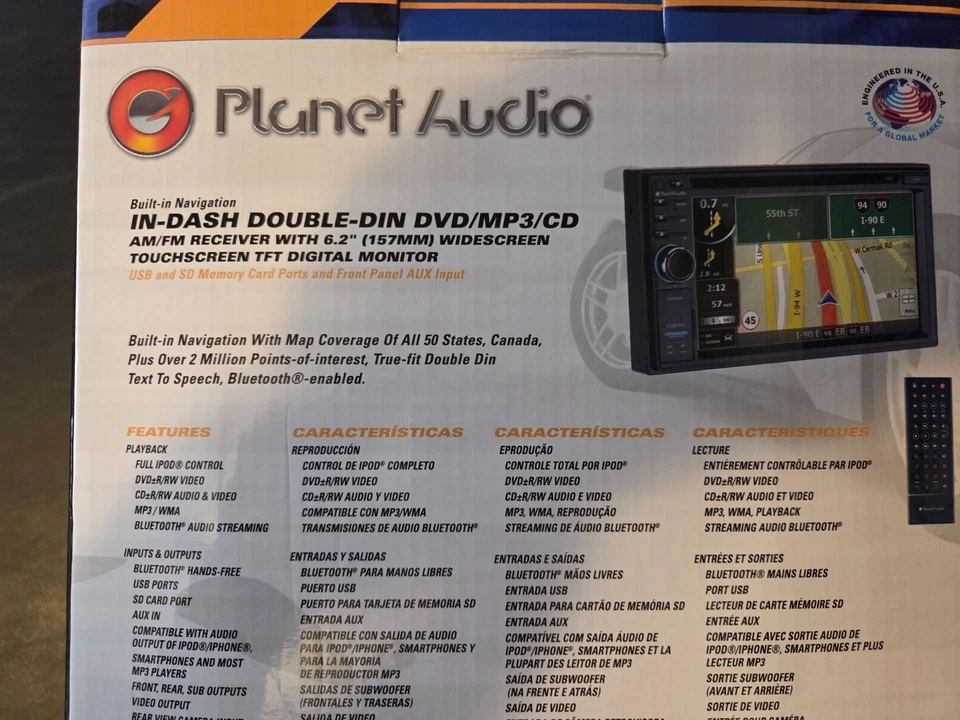 Planet Audio PNV9680 6.2" Touchscreen Navigation - CD/DVD/USB/SD/Bluetooth/Radio - Image 3 of 4