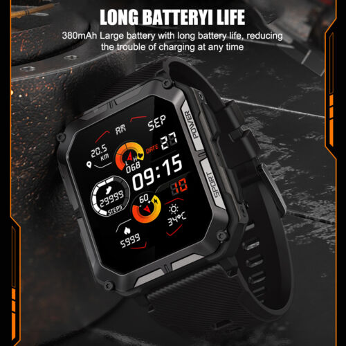 Herren Taktisch Militär Smartwatches Health Tracker Wasserdicht für iPhone/Android - Bild 3 von 16