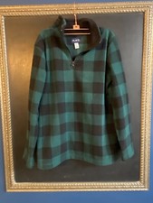 The Children  s Place Green Plaid Fleece Quarter Zip Pullover Kids Large 10/12
