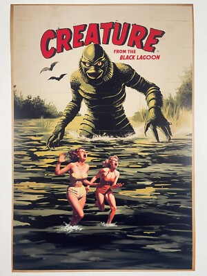 Monster Poster Creature From the Black Lagoon Classic Monsters Vintage Alien