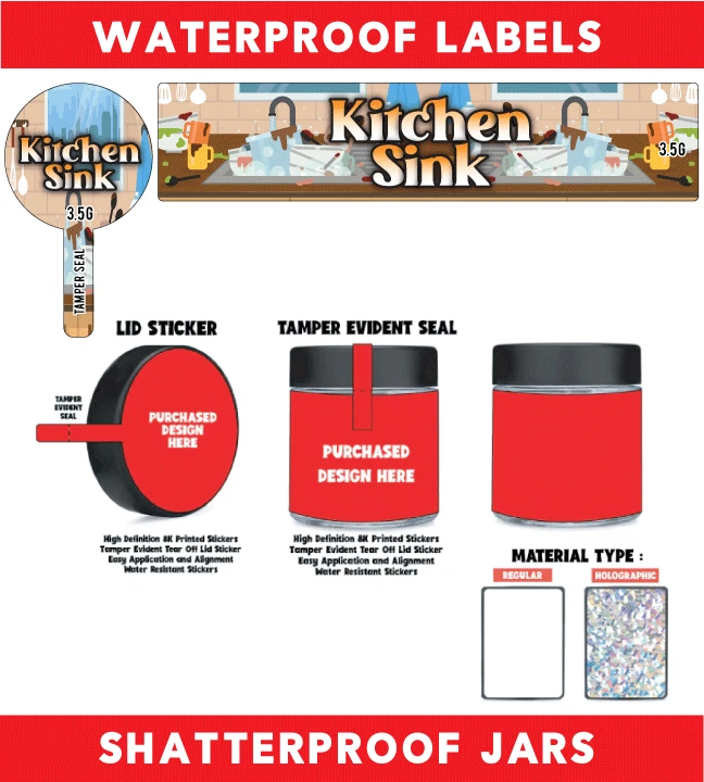 3oz Food Grade Jars & Top - Waterproof Top & Side Label Set - Tamper ( 50pack ) - Image 2 of 4