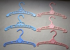 Vintage Lot of 6 Plastic Hangers for Baby Clothes: 3 Girls  3 Boys
