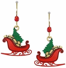 SANTA'S SLEIGH Hypo-Allergenic Earrings, Sterling Silver Plated, by Sienna Sky