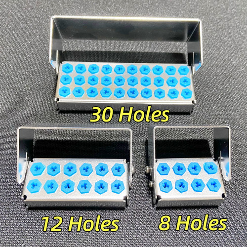 1Pc Dental Implant Drills Organizer Holder Case HP RA FG Bur 8Holes (6 small+2 b