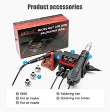 Soldering Station 2IN1 750W Hot Air Gun LCD Dual Digital Display Soldering Iron