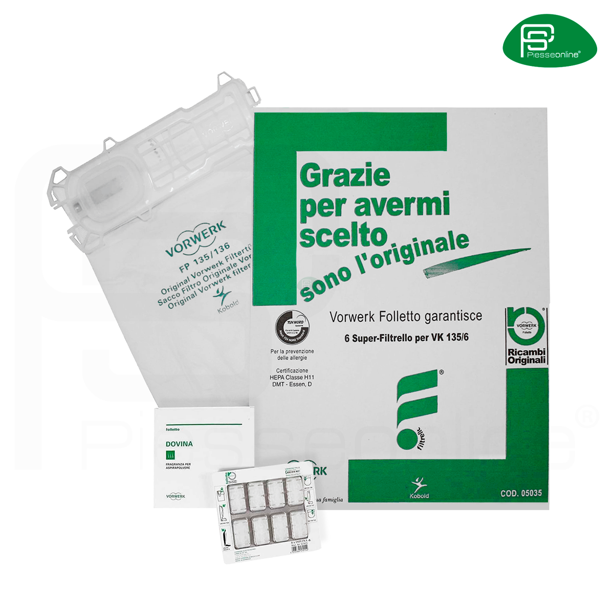 12740 - Confezione 6 Sacchetti Stoffa Microfibra Compatibile Scopa Folletto VK 1 - Foto 2