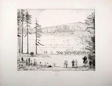 A Spring Sunday at Longchamps  :  Jean-Emile Laboureur  : 1932 :  Art Print