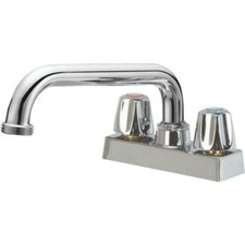  1 -Home Impressions Chrome 4" Center Solid Brass, Metal Handle Laundry Faucet