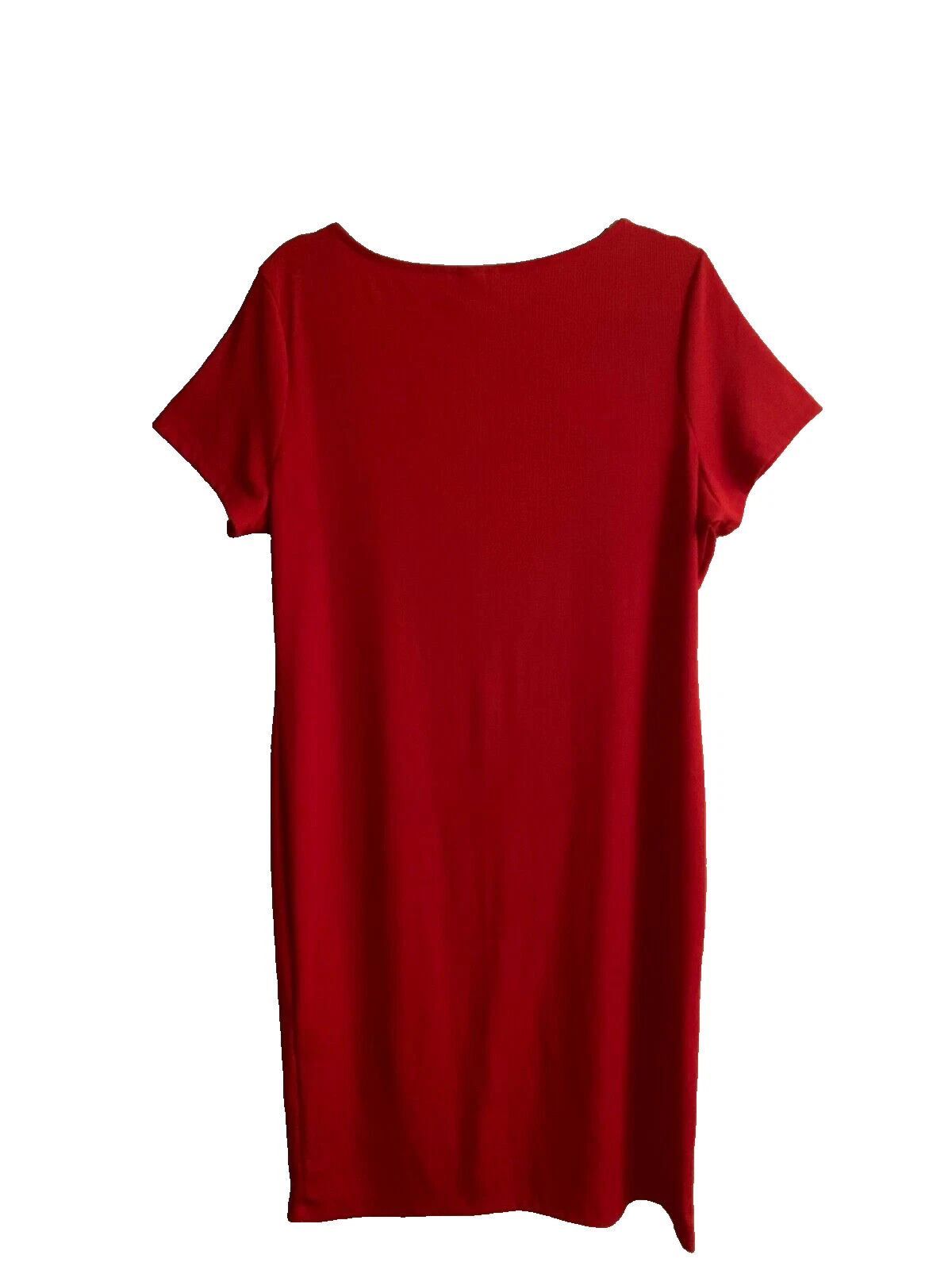 H&M abito in maglia a costine primaverili XL arancione rosso scollo a scoop NUOVO OTTIMO DA INDOSSARE SAN VALENTINO