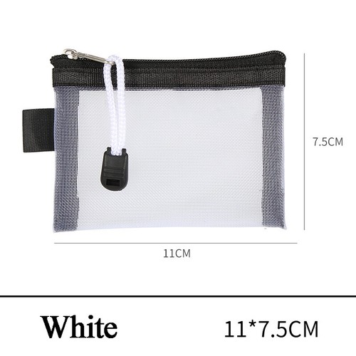 1PC Mesh Transparent Storage Bag Portable Travel Cosmetic Key Coin Zipper Purse - Picture 17 of 22