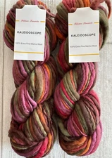 2 Skeins Filatura Lanarota Kaleidoscope Extra Fine Merino Wool Peru - Color #011