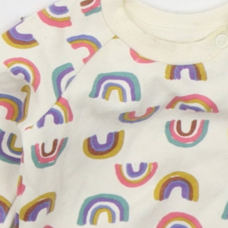 Primark Girls Ivory Cotton Blend T-Shirt Size 0-3 Months Pullover - Ra image 7